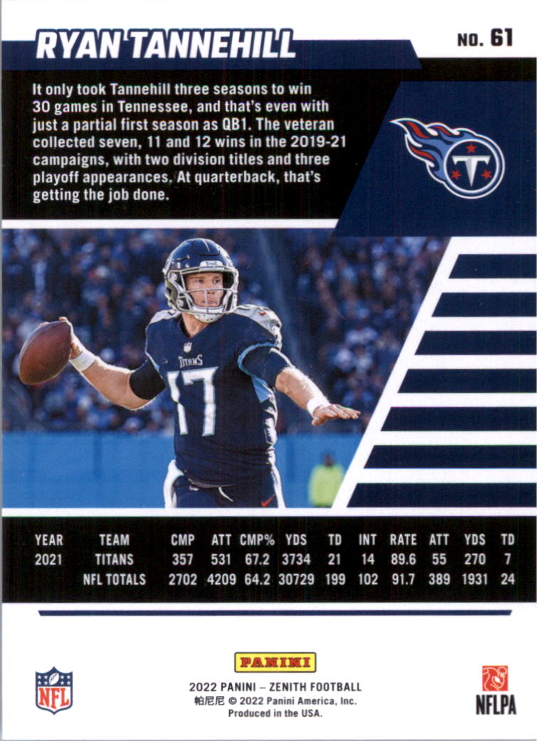 2022 Zenith Retail Football Card Pick (Base)