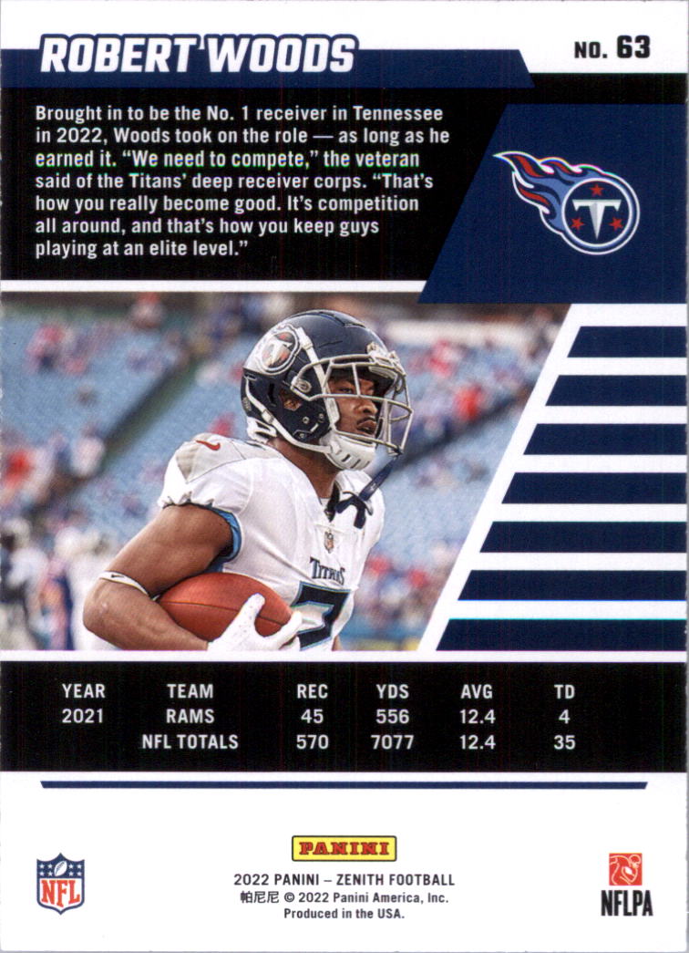 2022 Zenith Retail Football Card Pick (Base)