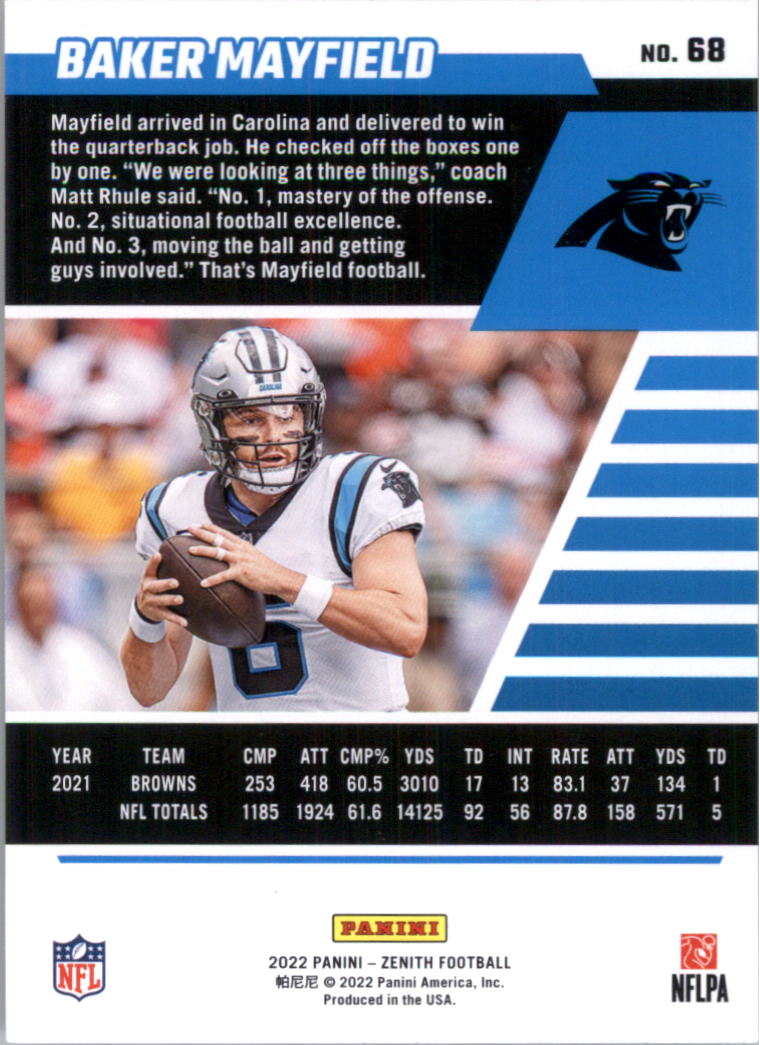 2022 Zenith Retail Football Card Pick (Base)