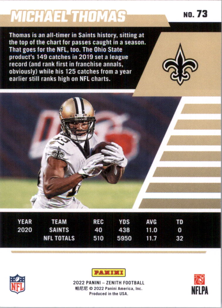 2022 Zenith Retail Football Card Pick (Base)