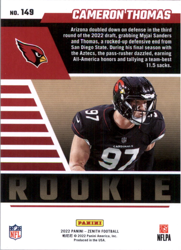 2022 Zenith Retail Football Card Pick (Base)