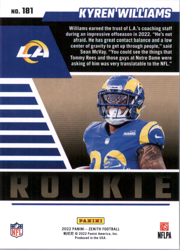 2022 Zenith Retail Football Card Pick (Base)