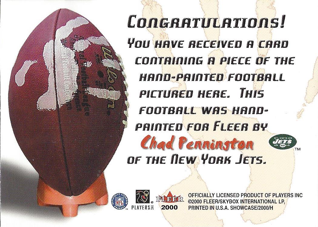 2000 Fleer Showcase Touch Football #19 Chad Pennington back image