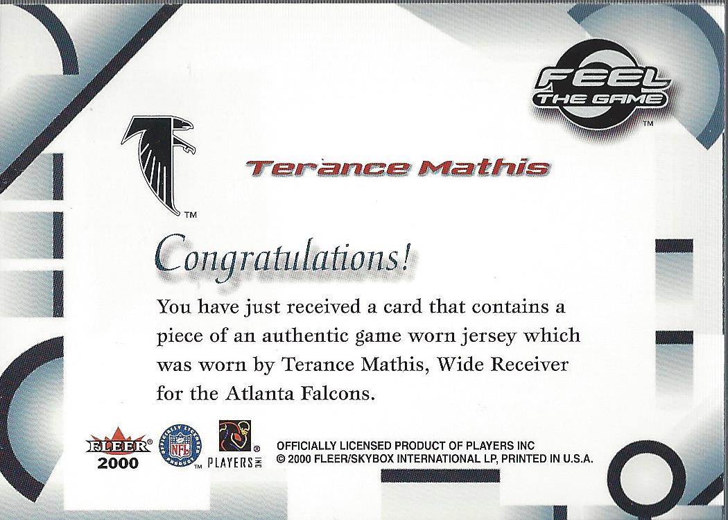 2000 Fleer Tradition Feel the Game #41 Terrance Mathis back image