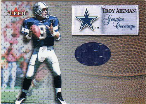 2000 Fleer Tradition Genuine Coverage #1 Troy Aikman - - Game-Worn Jersey  Card - NM-MT