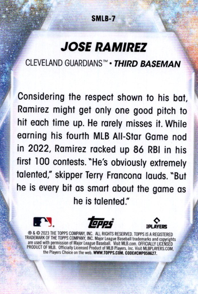Jose Ramirez - 2022 MLB TOPPS NOW® Card 269 - PR: 301