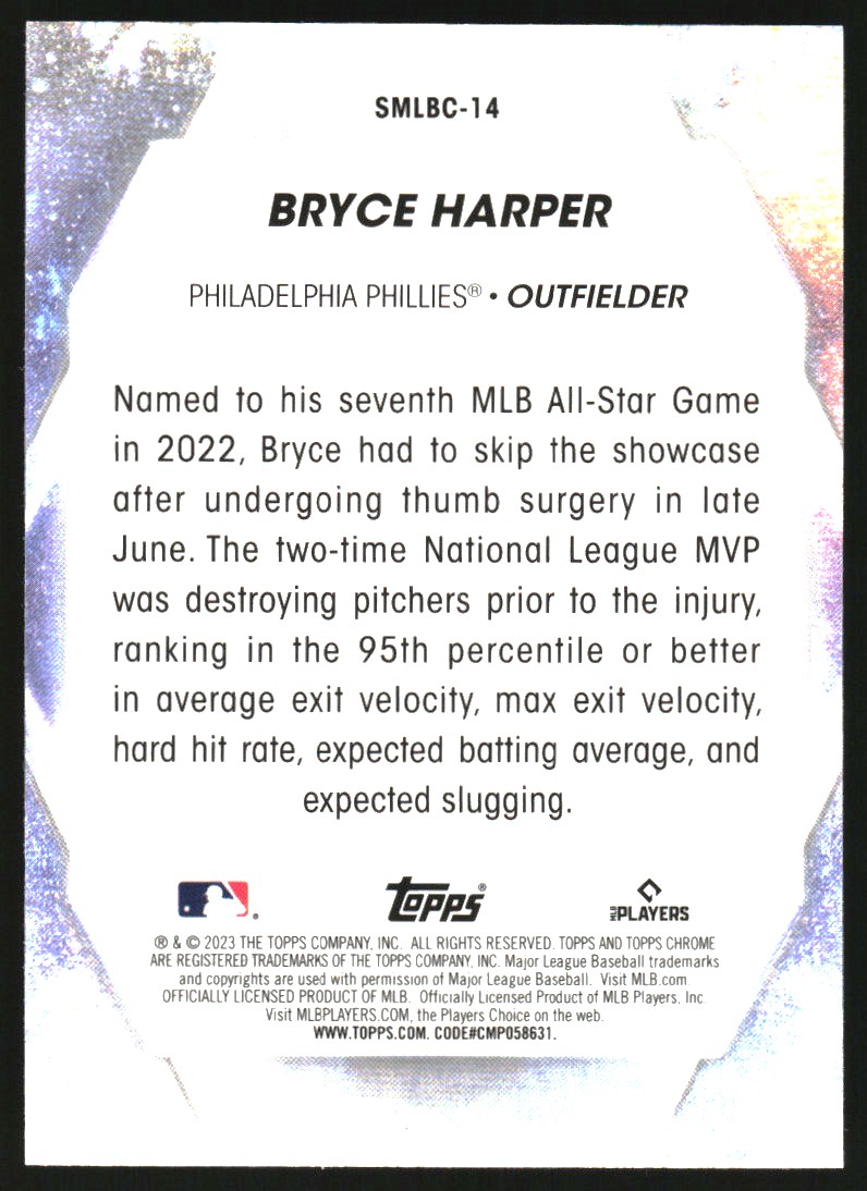 2023 Topps Stars of MLB Chrome #SMLBC14 Bryce Harper