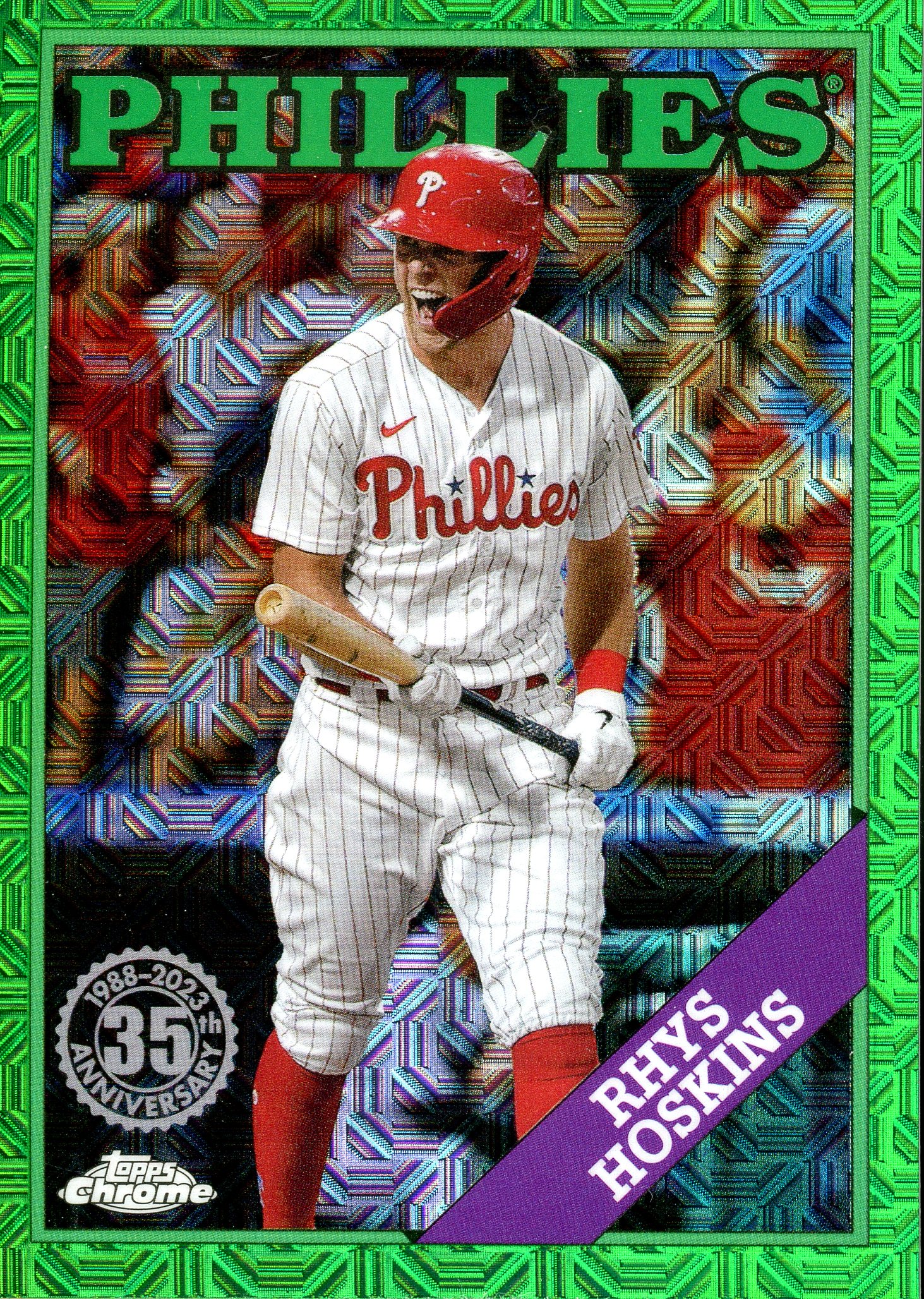 2023 Topps '88 Topps Silver Pack Chrome Green Refractors #T88C80 Rhys  Hoskins - (#44/99) - NM-MT - Baseball Card Connection