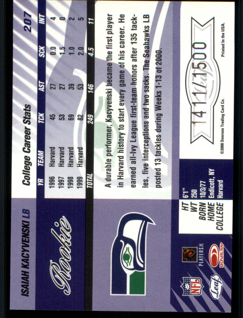 2000 Leaf Limited Football "Main Set" Cards - Picture 29 of 33