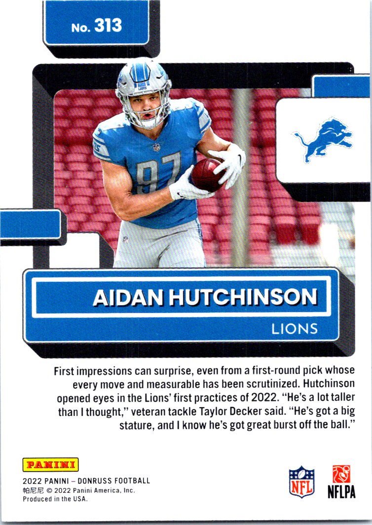 Aidan Hutchinson Signed Detroit Lions Jersey (Beckett) 2022 #2 Overall –