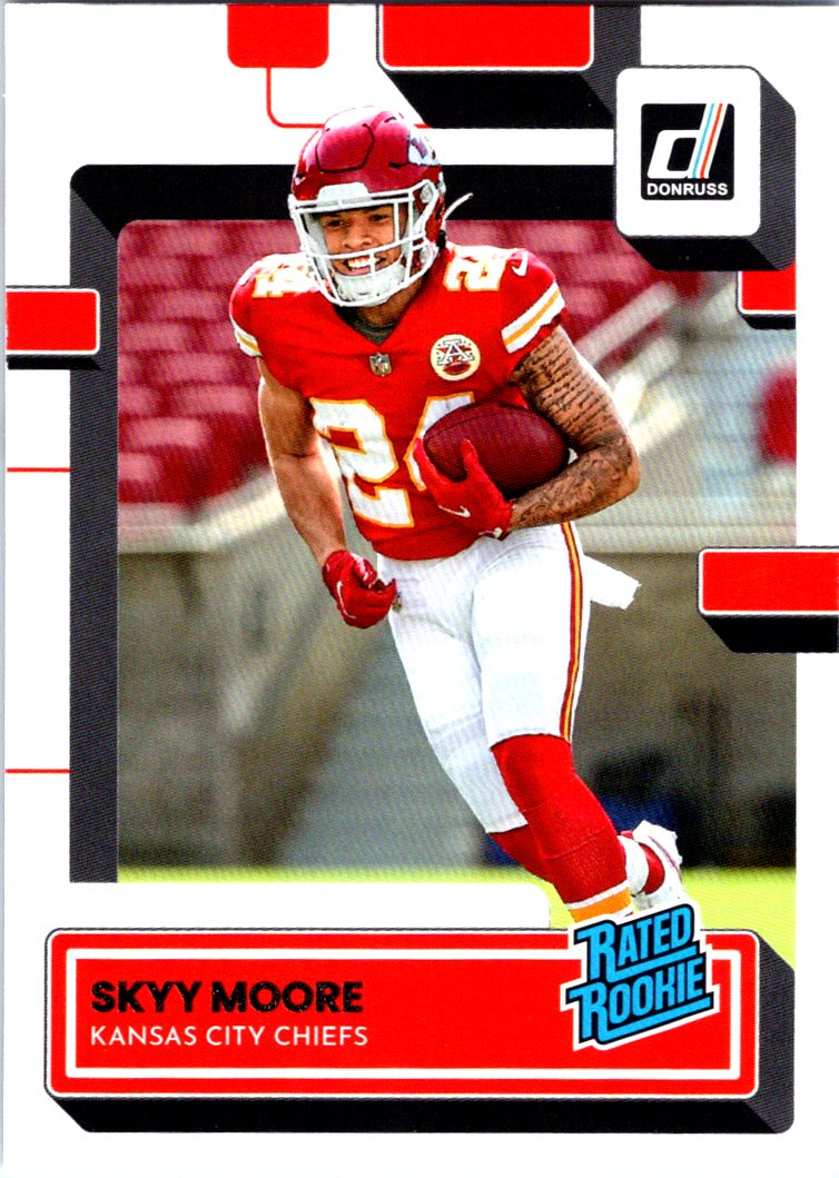 Skyy Moore 2022 Panini Absolute RC Rookie card #124 Kansas City Chiefs