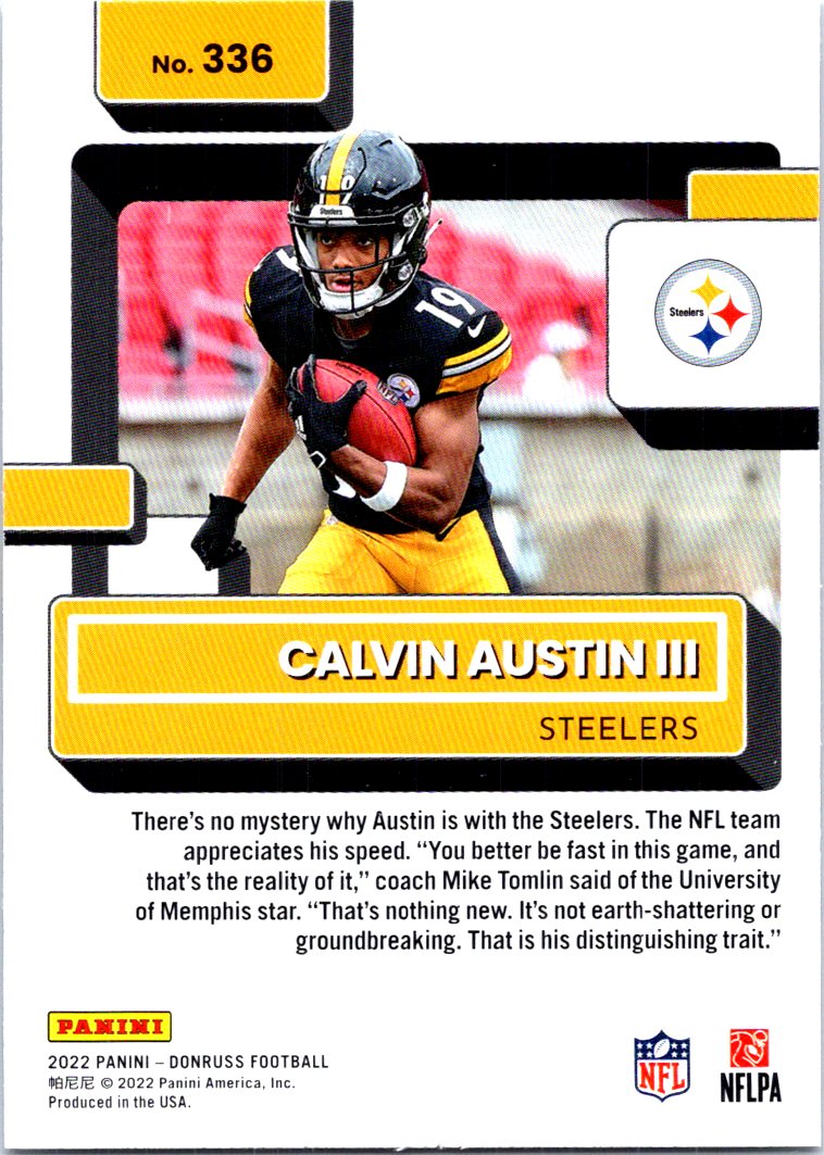 2022 Panini Absolute Football Rookie #136 - Calvin Austin III RC - Steelers