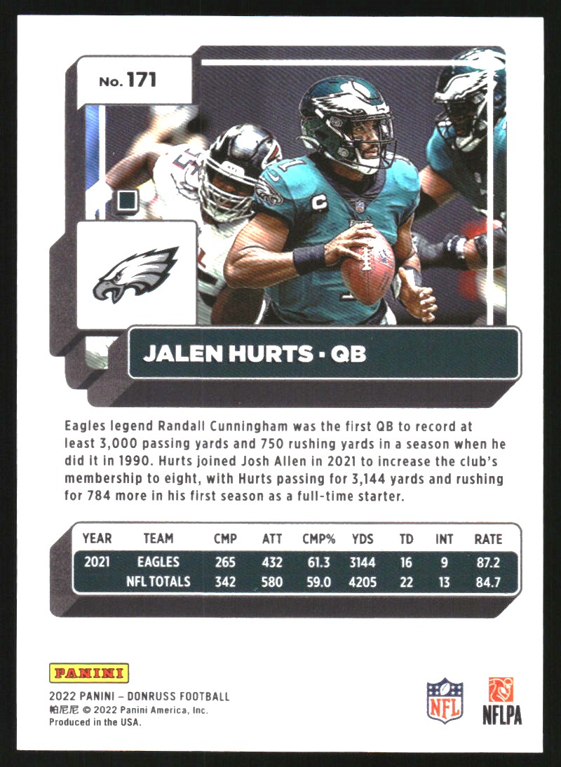 2022 Donruss Press Proof Premium #171 Jalen Hurts