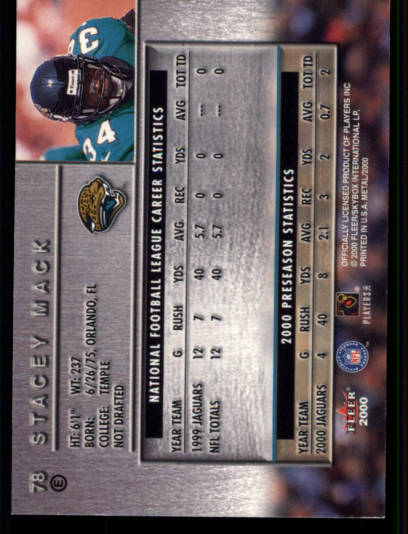 2000 Metal (Fleer) Football "Emerald" Parallel Cards - Picture 5 of 45