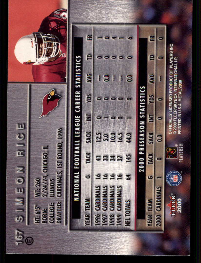 2000 Metal (Fleer) Football "Emerald" Parallel Cards - Picture 15 of 45