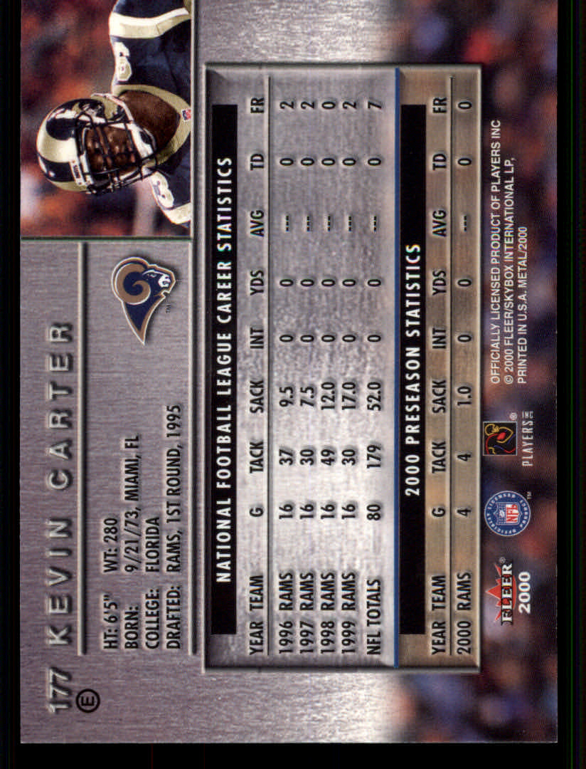 2000 Metal (Fleer) Football "Emerald" Parallel Cards - Picture 17 of 45