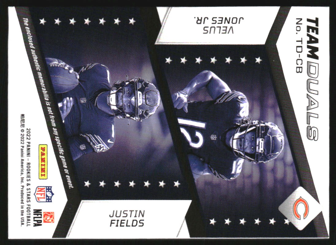 2022 Rookies and Stars Team Dual Jerseys #19 Velus Jones Jr./Justin Fields