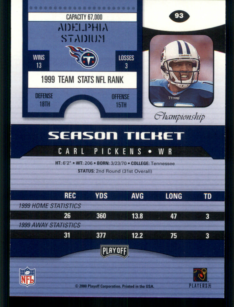 2000 Playoff Contenders Football - Picture 56 of 59