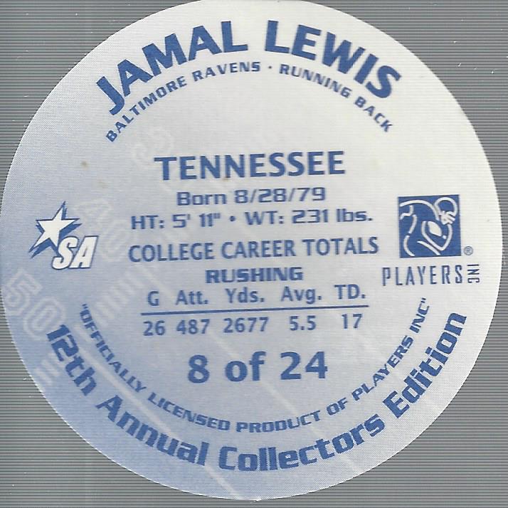 2000 King B Discs #8 Jamal Lewis back image