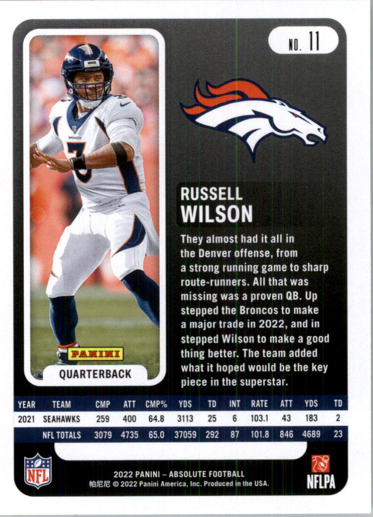 2022 Absolute Retail Football Card Pick (Base)