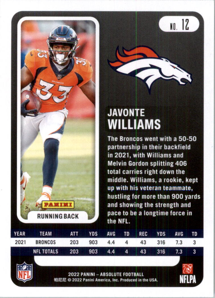 2022 Absolute Retail Football Card Pick (Base)