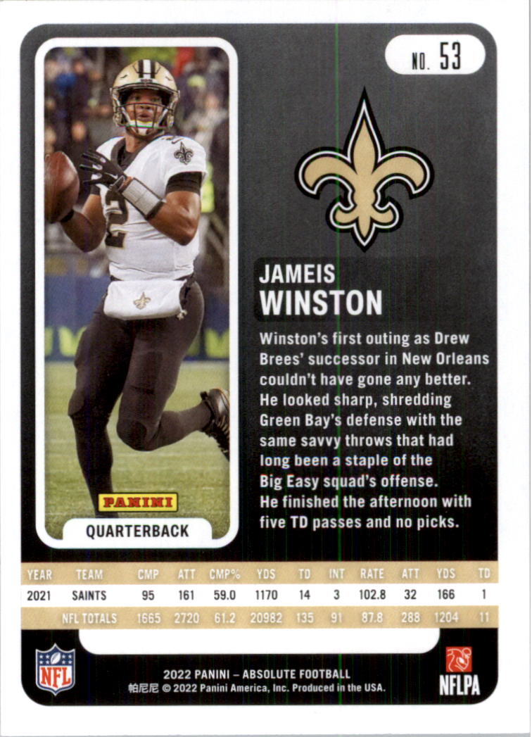 2022 Absolute Retail Football Card Pick (Base)