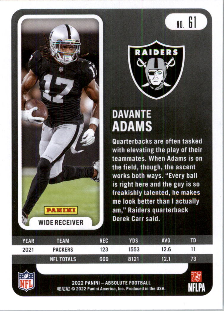 2022 Absolute Retail Football Card Pick (Base)