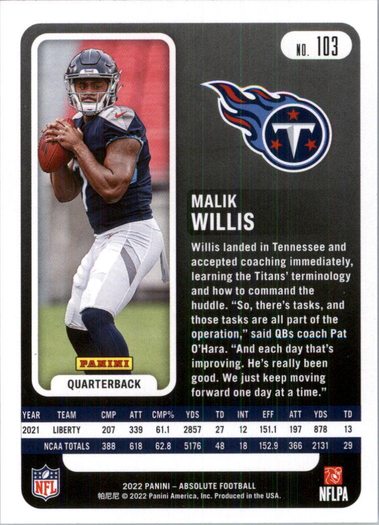 2022 Absolute Retail Football Card Pick (Base)