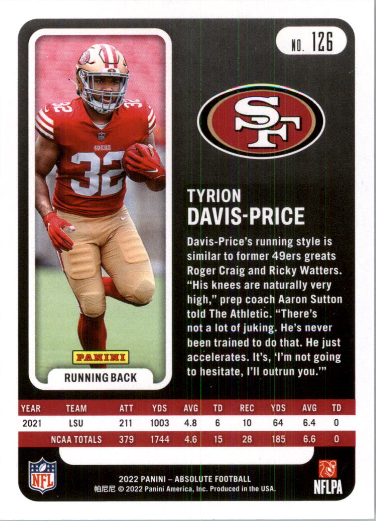 2022 Absolute Retail Football Card Pick (Base)