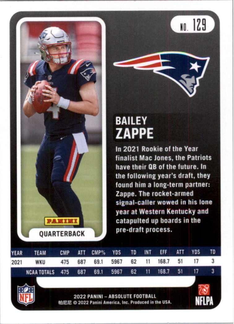 2022 Absolute Retail Football Card Pick (Base)