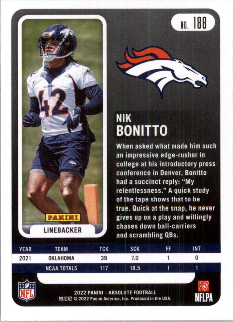 2022 Absolute Retail Football Card Pick (Base)