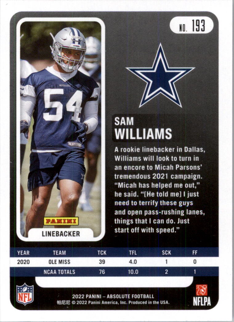 2022 Absolute Retail Football Card Pick (Base)