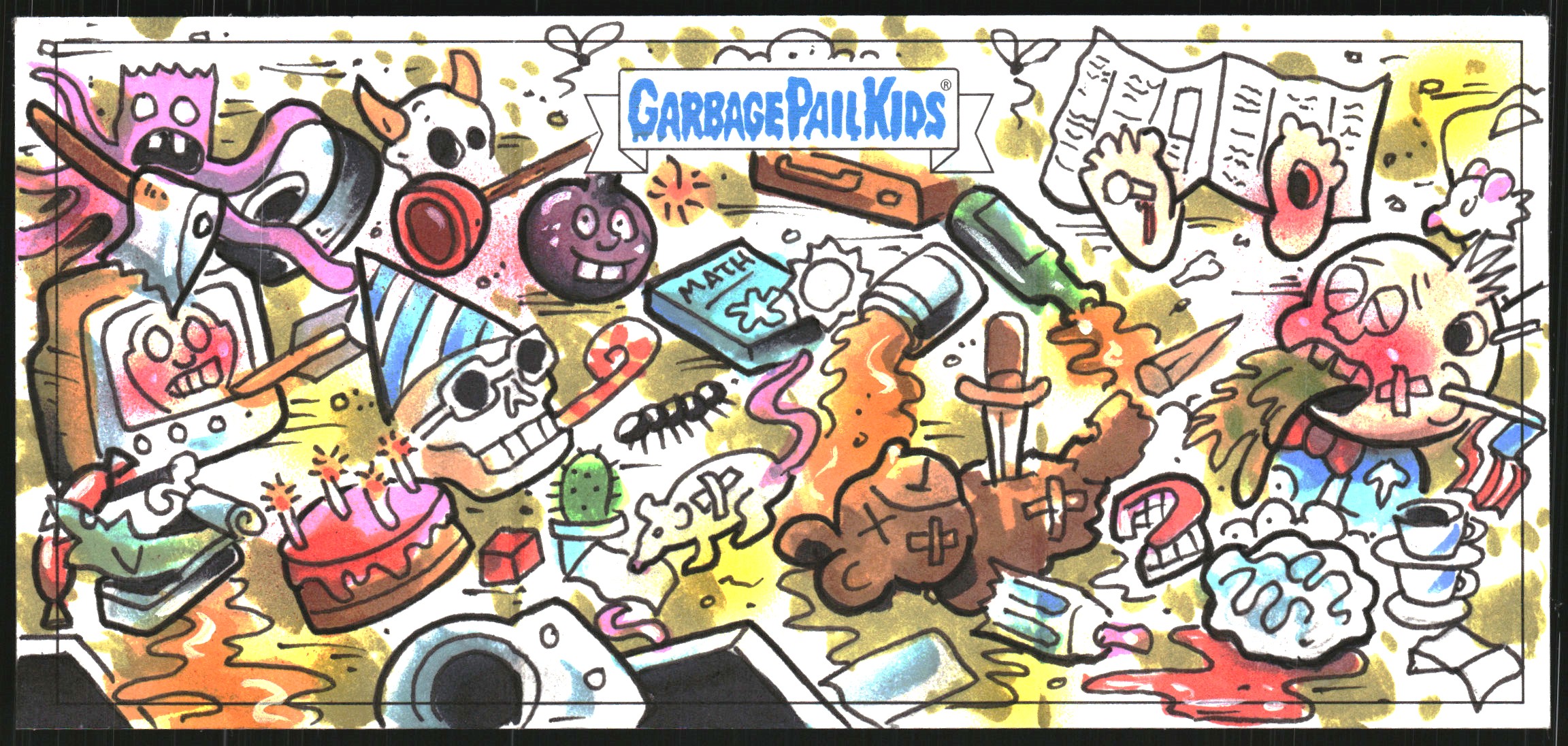Triptych Garbage 2023 Topps Garbage Pail Kids Go on Vacation Triptych Sketches #NNO ...