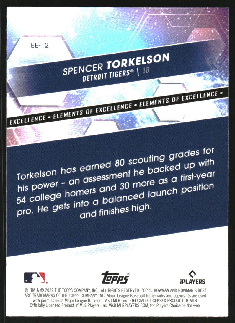 2022 Bowman's Best Elements of Excellence #EE12 Spencer Torkelson