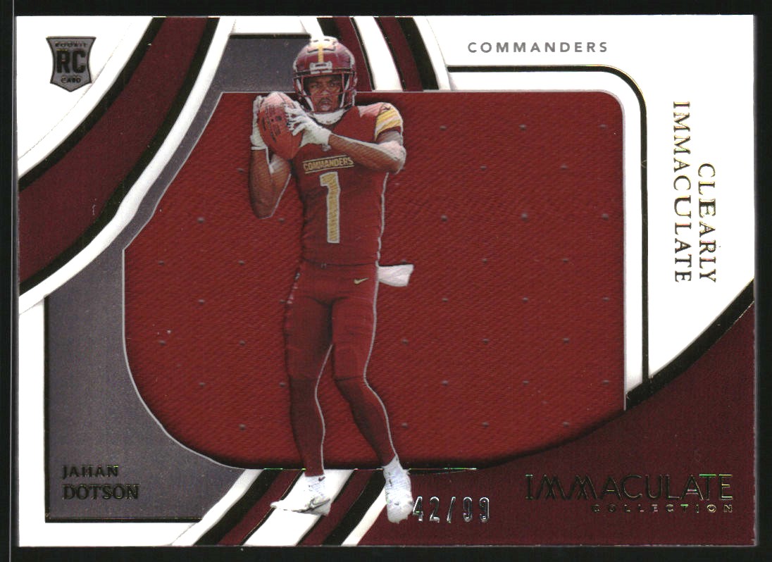 2022 Immaculate Collection Clearly Immaculate Rookie Jerseys #14 Jahan Dotson