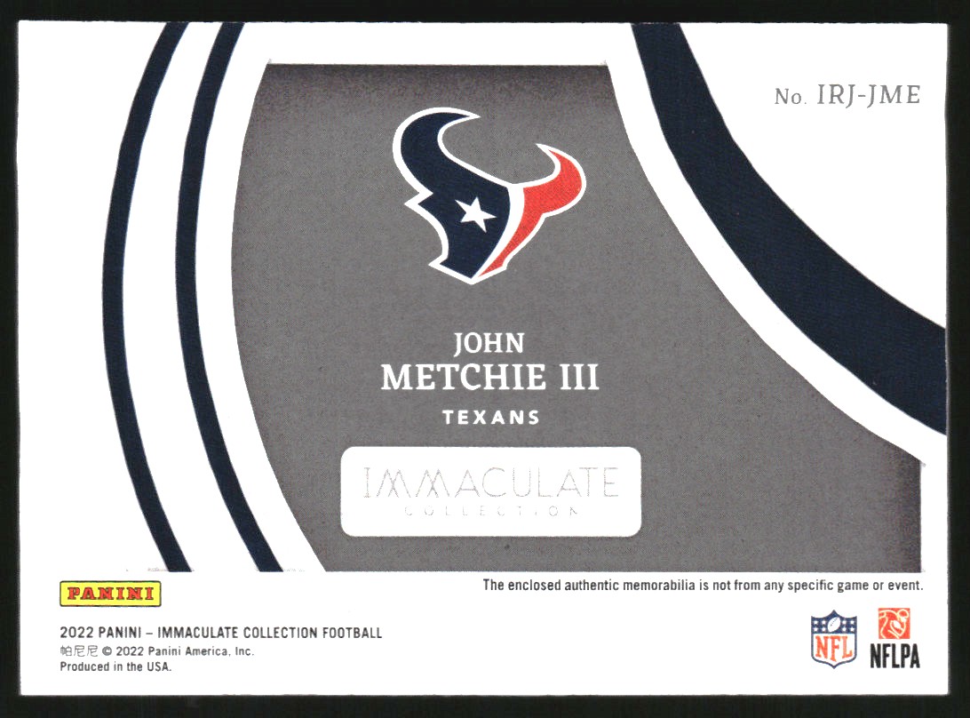 2022 Immaculate Collection Clearly Immaculate Rookie Jerseys #17 John Metchie III