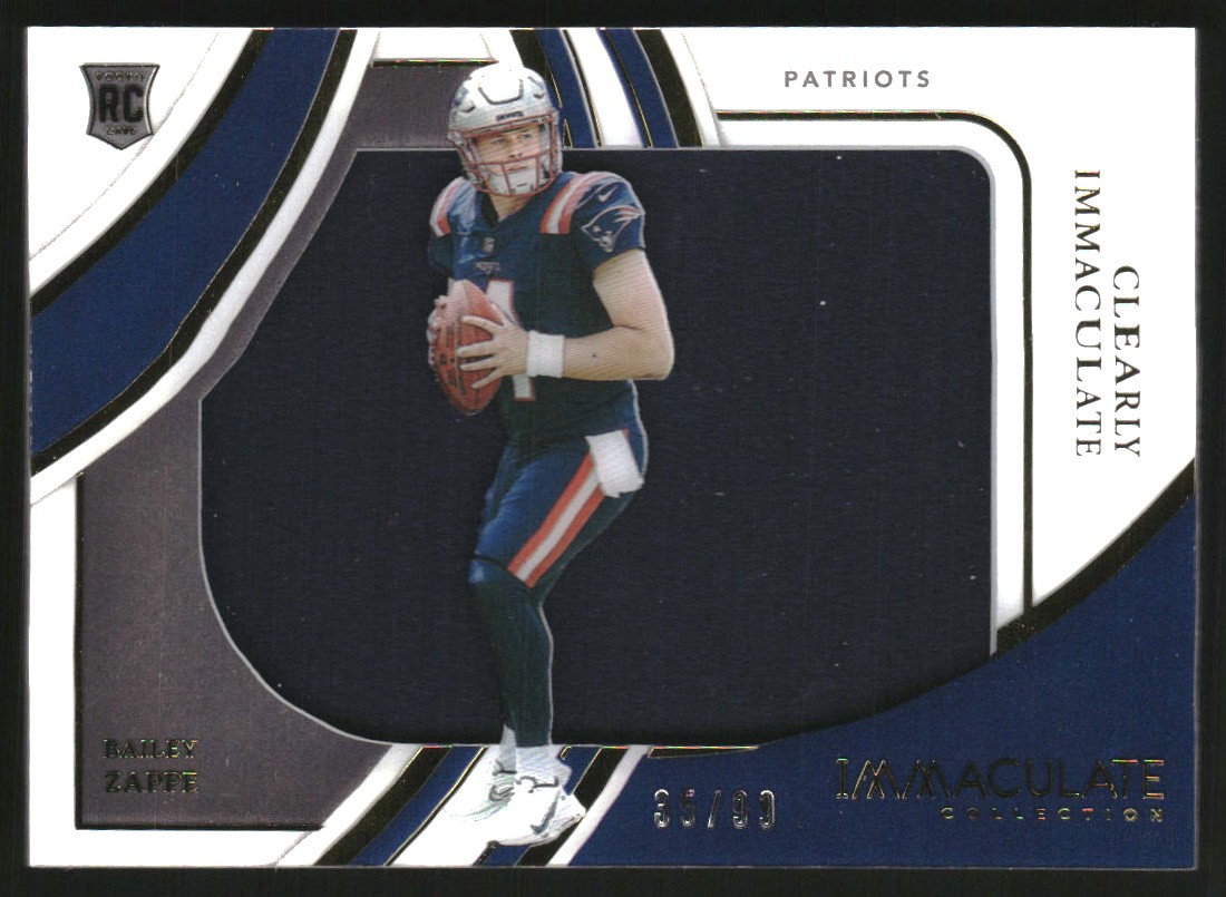 2022 Immaculate Collection Clearly Immaculate Rookie Jerseys #41 Bailey Zappe