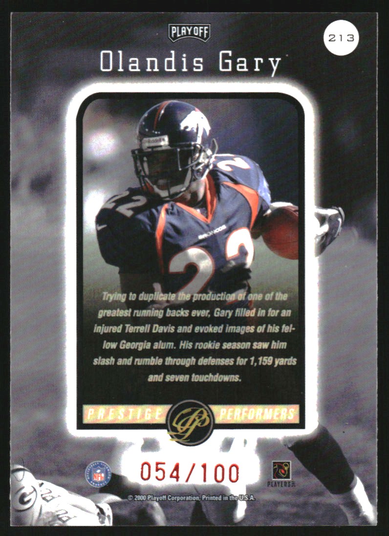 2000 Playoff Prestige Spectrum Red #213 Olandis Gary PP