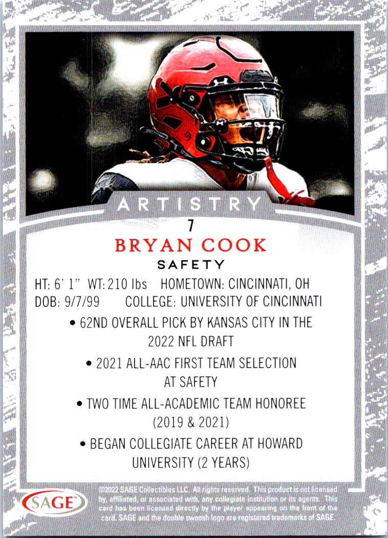 : 2022 Sage Artistry NFL Football Draft Picks Series