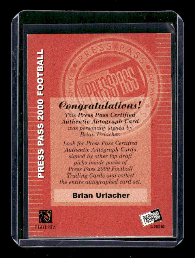 2000 Press Pass Autographs #48 Brian Urlacher back image
