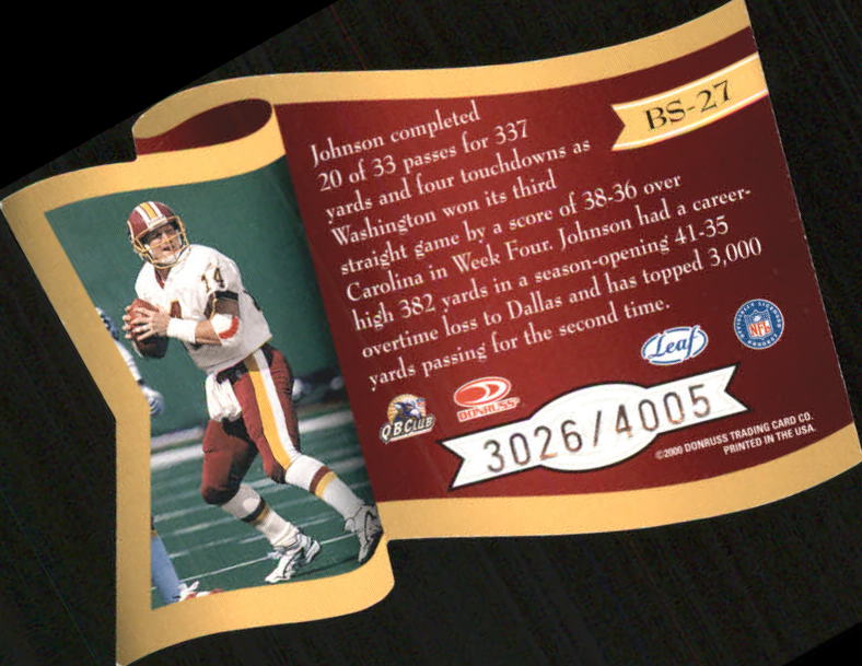 2000 Quantum Leaf Banner Season #BS27 Brad Johnson/4005