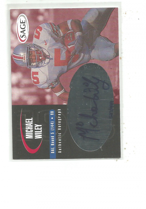2000 SAGE Autographs Red #A50 Michael Wiley/999