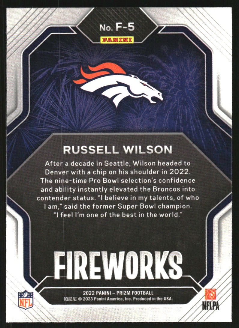 2022 Panini Prizm Fireworks #5 Russell Wilson