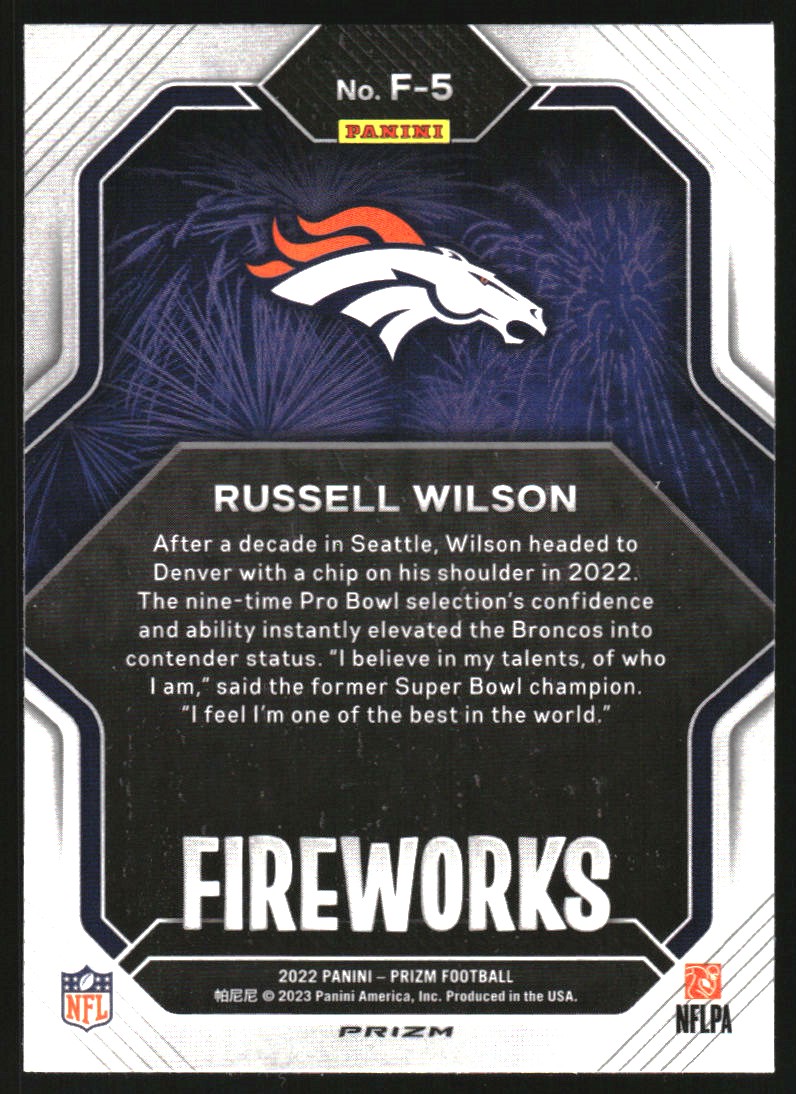 2022 Panini Prizm Fireworks Prizms Silver #5 Russell Wilson