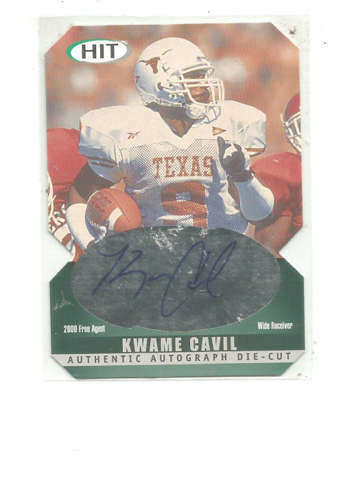 2000 SAGE HIT Autographs Emerald Die Cuts #9 Kwame Cavil