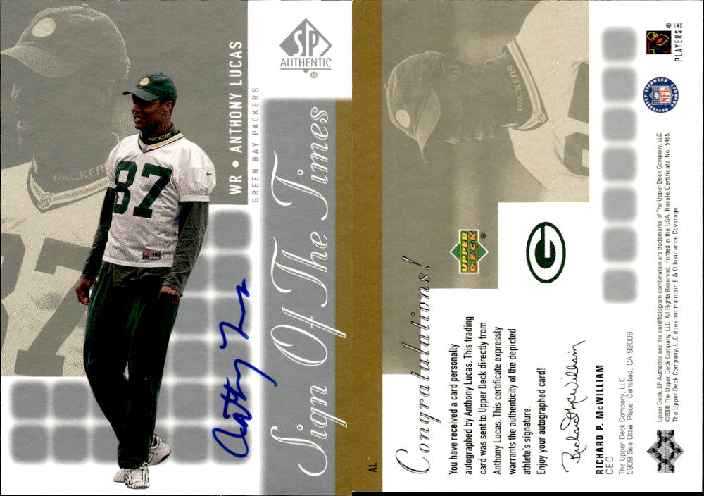 2000 SP Authentic Sign of the Times #AL Anthony Lucas