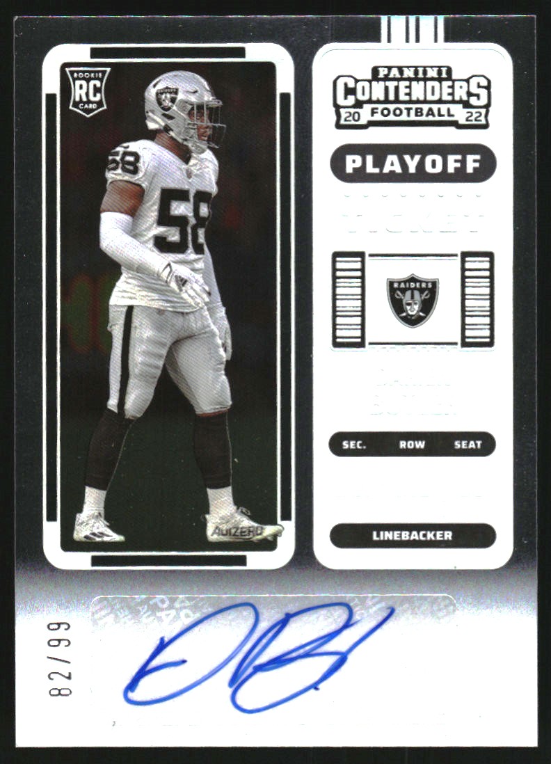 2022 Panini Contenders Playoff Ticket #290 Darien Butler AU