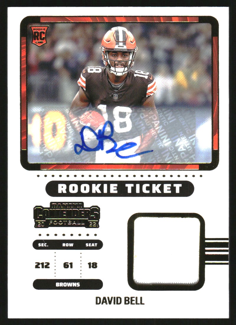 2022 Panini Contenders Rookie Ticket Swatches Autographs #13 David Bell