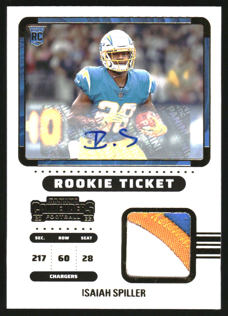 2022 Panini Contenders Rookie Ticket Swatches Autographs #20 Isaiah Spiller
