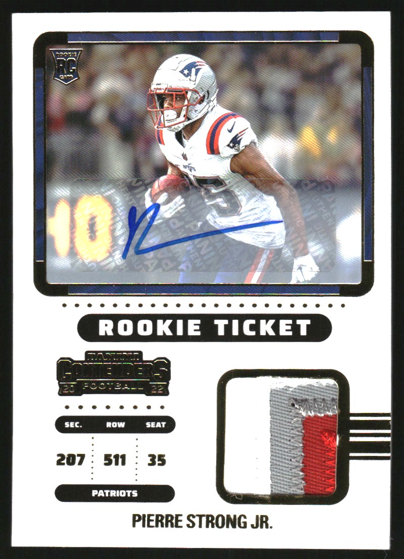 2022 Panini Contenders Rookie Ticket Swatches Autographs #31 Pierre Strong Jr.